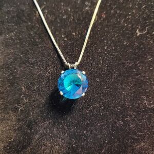 London Blue Topaz Sterling Silver Pendant Necklace